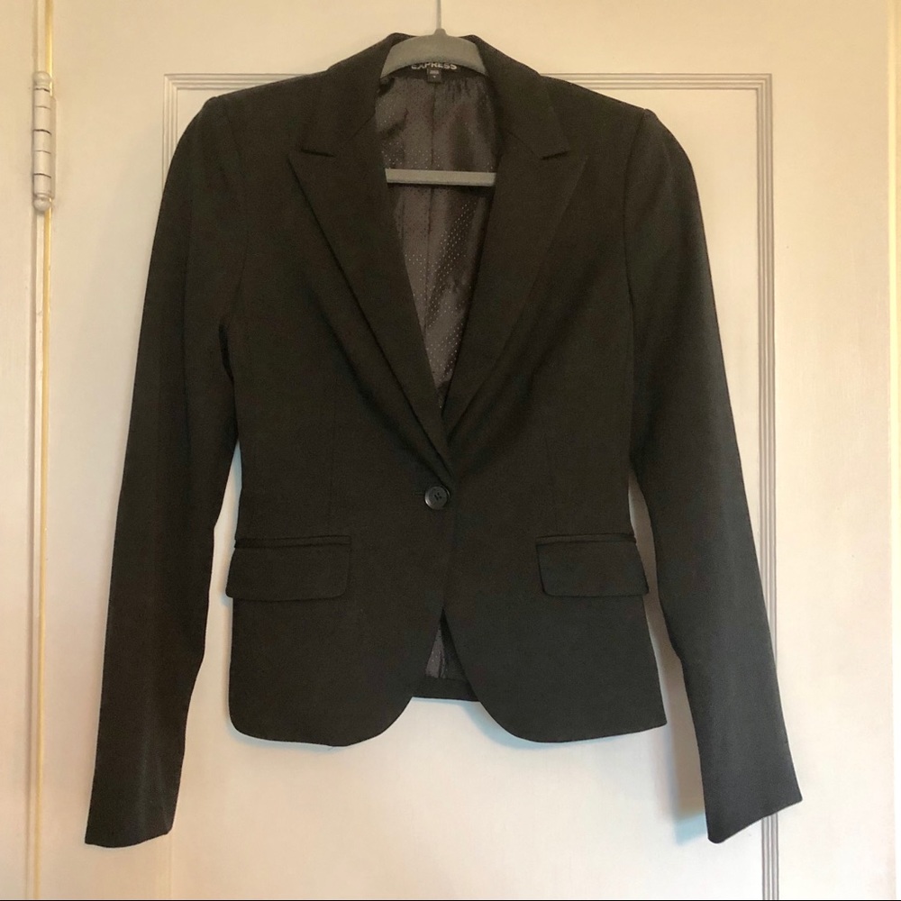 Express Blazer 0 Black Button Jacket